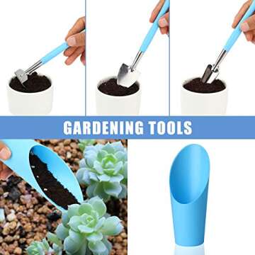 Succulent Plant Tools Kit with Tarp Mat for Indoor Gardening