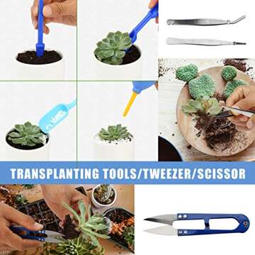 Succulent Plant Tools Kit with Tarp Mat for Indoor Gardening
