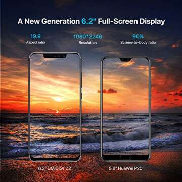 UMIDIGI Z2 6.2" FullView Display（19:9 Ratio）- 64GB ROM+6GB RAM Unlocked Cell Phone - Dual Sim 4G...