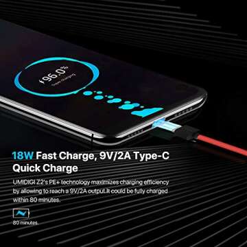 UMIDIGI Z2 6.2" FullView Display（19:9 Ratio）- 64GB ROM+6GB RAM Unlocked Cell Phone - Dual Sim 4G Volte Unlocked Smartphone -16MP+8MP Dual Camera - 3850mAh Battery -Android 8.1 Cellphone (Twilight)