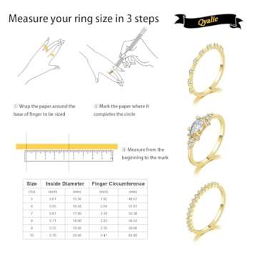 Qyalie Stackable Gold Rings for Women Set Dainty 14K Trendy Gold Plated Non Tarnish Stacking Cubic Zirconia Fashion Ring Jewelry Size 6 7 8 9 10 (3pcs, 7)