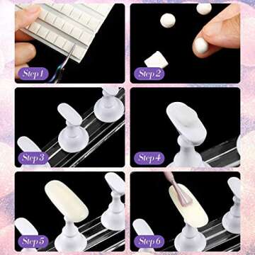 Blulu Acrylic Nail Design Practice Stands with Adhesive Putty