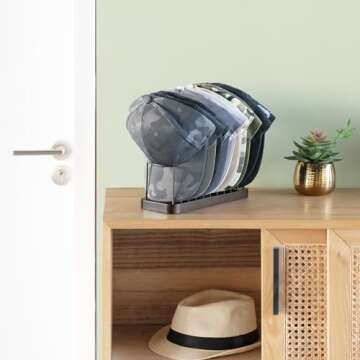 Mkono Hat Organizer for Baseball Caps, Set of 1 Hat Holder for 10 Baseball Caps, Tabletop Hat Rack S...