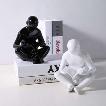 Ardax Ceramic Reading Bookends - Elegant Decor for Home & Office