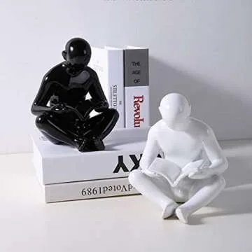 Ardax Ceramic Reading Bookends - Elegant Decor for Home & Office