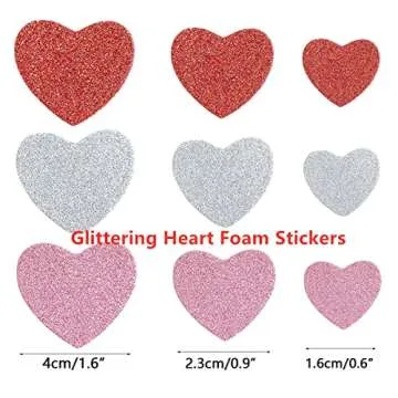 QINGQIU Valentines Day Crafts Set with 100 Heart Doilies, 4 Bags Foam Heart Stickers for Valentines Day Decor Kids Decoration Gifts Party Supplies