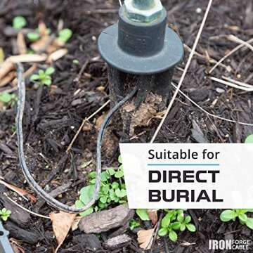 Iron Forge Cable 12/2 Low Voltage Wire - Landscape Electrical Wiring for Indoor Outdoor Lighting, Sprinkler, Landscaping Projects - 12 Gauge Wire - 100ft - Black