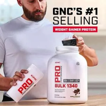 GNC Pro Performance Bulk 1340 Mass Gainer Protein Powder | 50g, 1340 Calories, Gluten Free | Banned Substance Tested | Mass Gainer | Supports Muscle Energy, Recovery and Growth | Cookies and Cream | 9