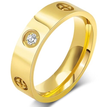 Elegant AmorArtSky Love Ring: 18k Gold & Silver Friendship Promise Band