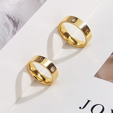 AmorArtSky Love Ring 18k Gold Silver Friendship Promise Band