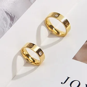 AmorArtSky Love Ring 18k Gold Silver Friendship Promise Band