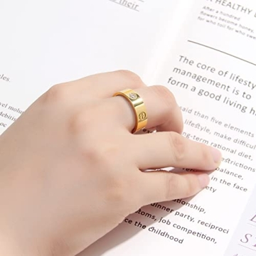 AmorArtSky Love Ring 18k Gold Silver Friendship Promise Band