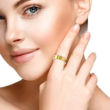 AmorArtSky Love Ring 18k Gold Silver Friendship Promise Band