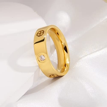 AmorArtSky Love Ring 18k Gold Silver Friendship Promise Band