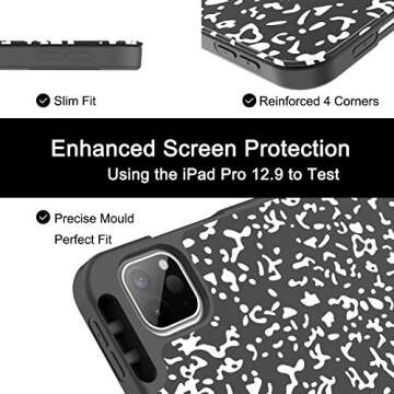 Soke for iPad Pro 12.9 Case 2020 & 2018 with Pencil Holder - [Full Body Protection + Apple Pencil Charging + Auto Wake/Sleep], Soft TPU Back Cover for 2020 iPad Pro 12.9(Book Black)