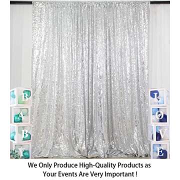 ShiDianYi 4ft X 6ft Silver Sequin Photo Backdrop, Any Size is Acceptable,Wedding Photo Booth,Photogr...
