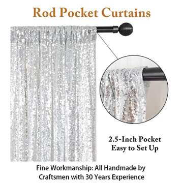 ShiDianYi 4ft X 6ft Silver Sequin Photo Backdrop, Any Size is Acceptable,Wedding Photo Booth,Photography Background,Ceremony Background