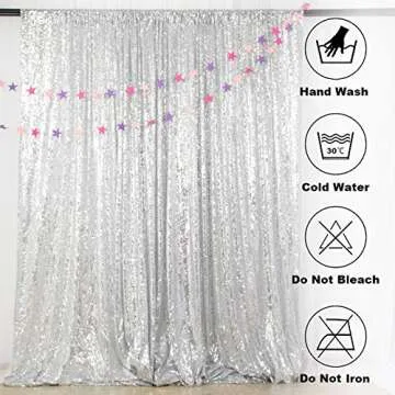 ShiDianYi 4ft X 6ft Silver Sequin Photo Backdrop, Any Size is Acceptable,Wedding Photo Booth,Photography Background,Ceremony Background
