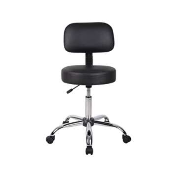 Be Well Medical Spa Professional 26.5-Inch Drafting Stool, Black (B245-BK) B245-BK