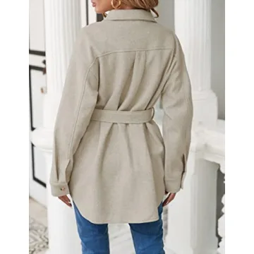 ZESICA Women's Elegant Belted Trench Coat with Pockets