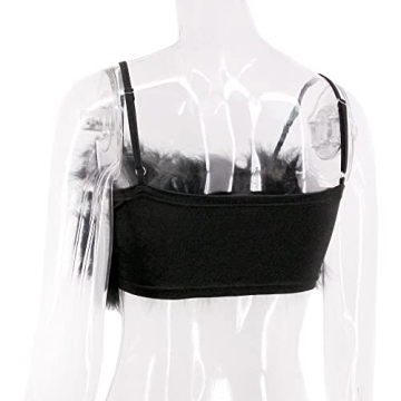 TYNORA Women's Faux Fur Crop Top for Concerts & Parties
