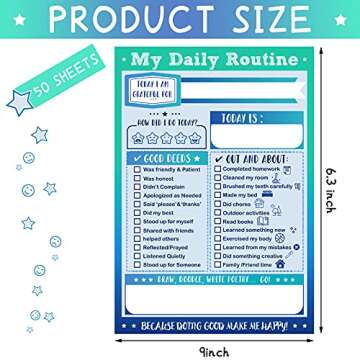 Fun and Educational Daily Checklist Planner for Kids - 100 Sheets, 2-Pack