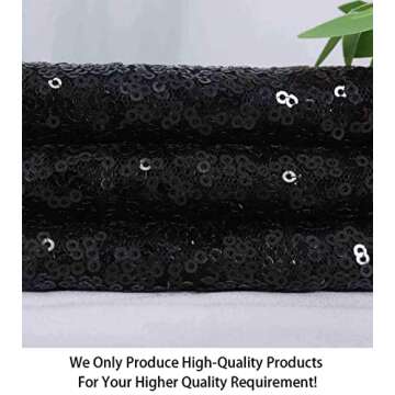 ShiDianYi 3 Feet Black Sequin Fabric by The Yard - Perfect for Gowns and Decor