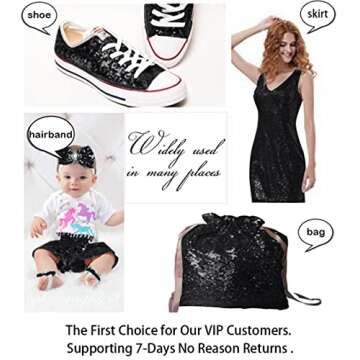 ShiDianYi Black Sequin Fabric for Glamorous Creations