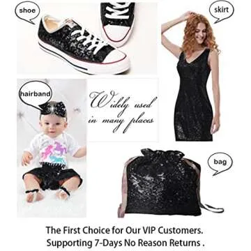 ShiDianYi Black Sequin Fabric for Glamorous Creations