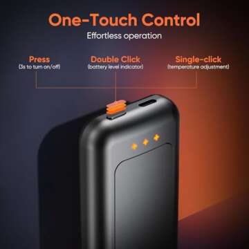 AI Hand Warmers Rechargeable, Reusable Portable Electric Hand Warmer, Fast Intelligent Heating in 1 Second, Gifts for Christmas, Outdoor, Golf, Hunting, Camping Accessories Black 2Pack