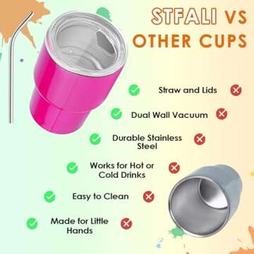 STFALI Cute Shot Glasses Set with Straw 2 oz, Mini Shot Tumblers with Lid and Straw, Kawaii Insulated Tumblers for Espresso Coffee Spirits Cute Stuff Funny Gifts (3 pack)