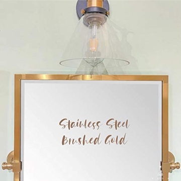 TEHOME Brushed Gold Bathroom Pivot Mirror - Durable & Stylish