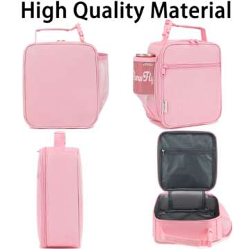 GYEUKHAM Lunch Box for Kids Boys Girls Men Women, Insulated Small Soft Cooler Lunch Bag Kit for School Work Picnic Travel - Reusable Portable lunchbox, Pink