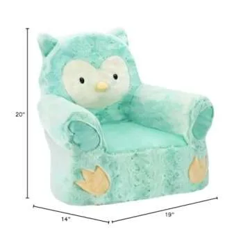 Sweet Seats 51741 Animal Adventure Character Chair, Teal Owl, Larger :14" x 19" x 20"