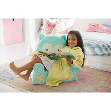 Sweet Seats 51741 Animal Adventure Character Chair, Teal Owl, Larger :14" x 19" x 20"
