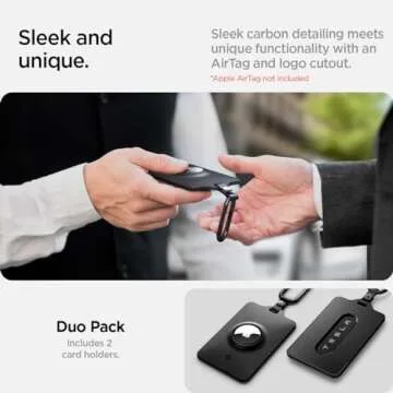 Spigen Air Fit Card Holder Case Designed for Tesla Key Cards and AirTag [AirTag Not Included] - 2 Pack