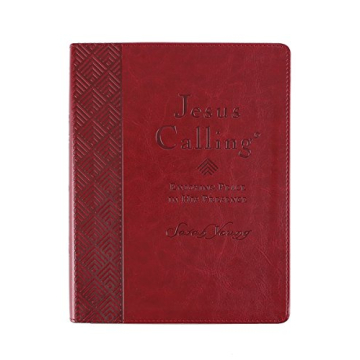 Jesus Calling: Enjoying Peace in His Presence - 365 Daily Devotional - Large Deluxe Edition - Burgun...