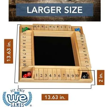 WE Games Shut The Box Dice Game for 1-4 Players