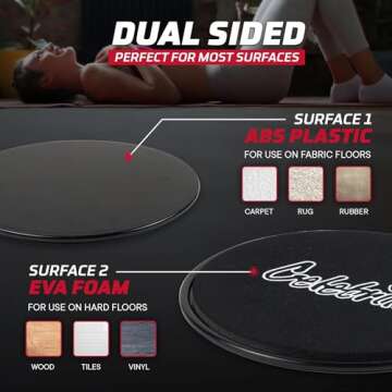 Celebrita Pair of Gliding Discs Core Sliders Ab, Back, Hip, and Leg Exercise Gear for Gym, Home, Yog...