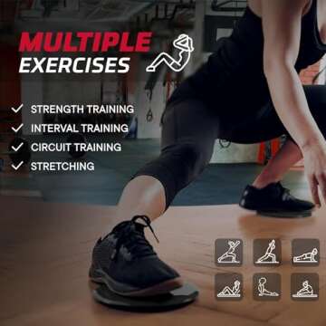 Celebrita Pair of Gliding Discs Core Sliders Ab, Back, Hip, and Leg Exercise Gear for Gym, Home, Yoga, Pilates | Strengthen Abdomen, Burn Fat, Improve Balance (Black)