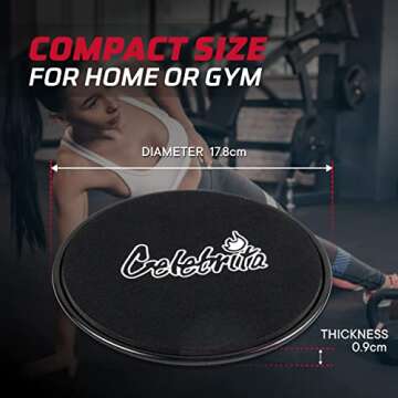 Celebrita Pair of Gliding Discs Core Sliders Ab, Back, Hip, and Leg Exercise Gear for Gym, Home, Yoga, Pilates | Strengthen Abdomen, Burn Fat, Improve Balance (Black)