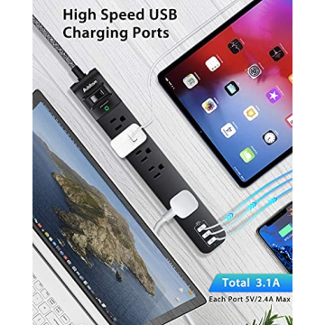 Surge Protector Power Strip 5 Outlets & USB Charging