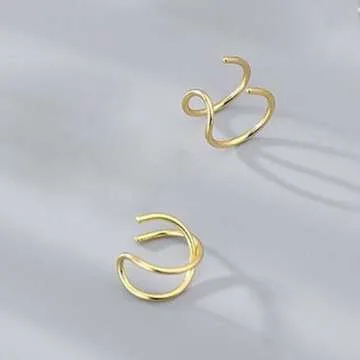 Trendy Gold Ear Cuff Earrings - Non-Piercing Style for Women