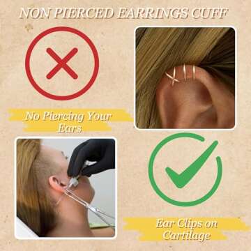 Trendy Gold Ear Cuff Earrings - Non-Piercing Style for Women