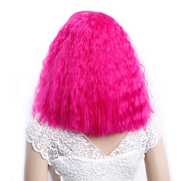 Short Fluffy Bob Kinky Straight Hair Wig - Custom Fashion & Cosplay