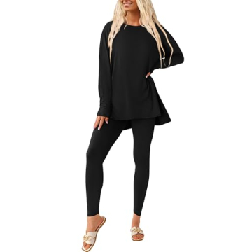 PRETTYGARDEN Women's Fall 2 Piece Casual Outfit Set - Black