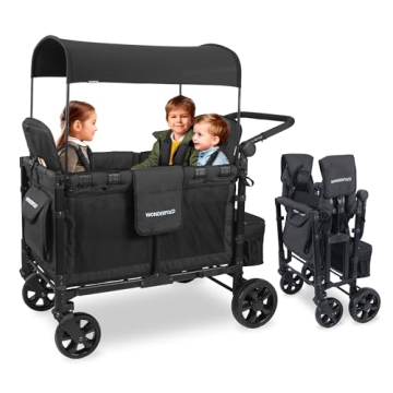 WONDERFOLD W4 Elite Stroller Wagon - 4 Seater Collapsible Wagon with UV Canopy
