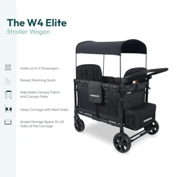 WONDERFOLD W4 Elite 4 Seater Stroller Wagon with UV Canopy