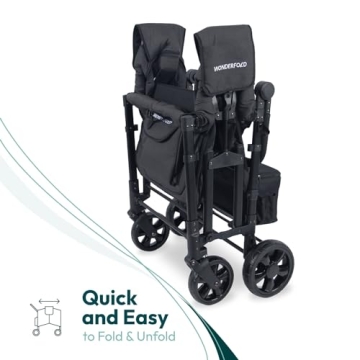 WONDERFOLD W4 Elite 4 Seater Stroller Wagon with UV Canopy