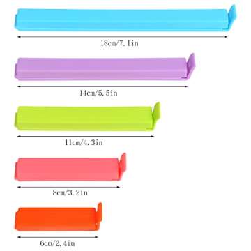 SULOLI Plastic Sealing Clips for Food and Snack Bag, 27 PCS Bag Clips Fresh-Keeping clamp Sealer in Assorted Sizes and Colors